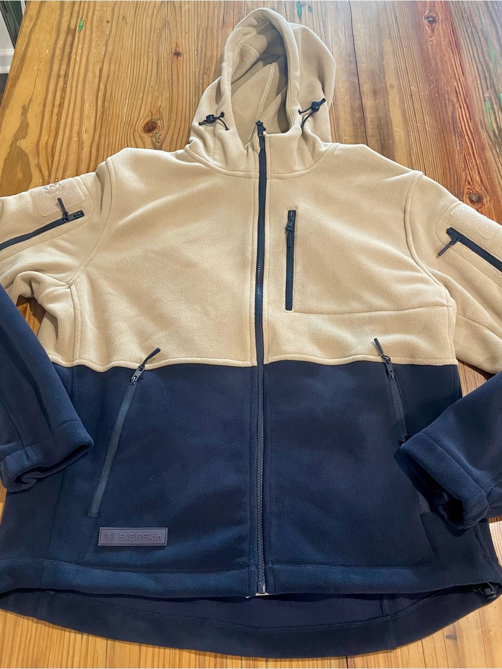 Baerskin Tactical 4.0 Hoodie Fleece Jacket Zip Stone Navy Blue Men Large Outdoor